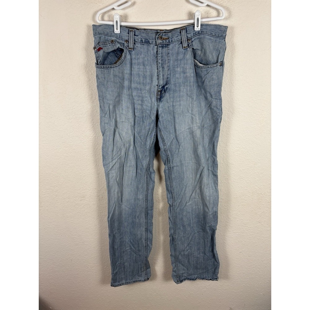 Tony Hawk Jeans Mens 34x34 Comfort Blue Denim Cotton Solid Casual Good